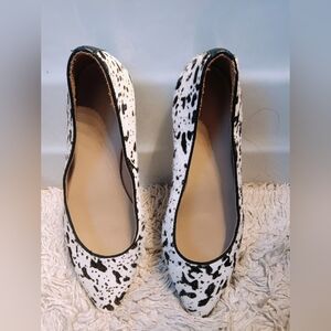 Mercanti Fiorentini Made in Italy Animal Print Calf Hair Flats Size 7.5
